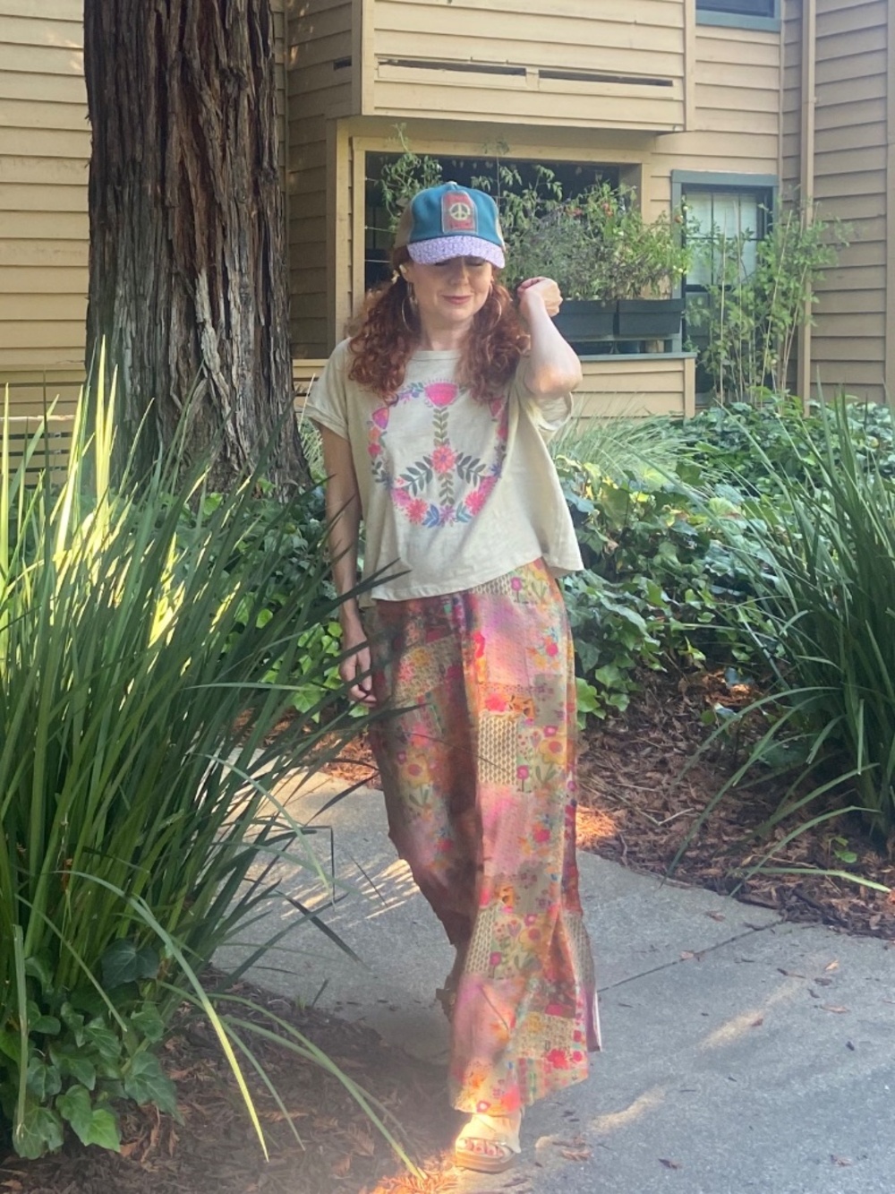 Natural Life Ginger side slit patchwork maxi skirt XS - Picture 2 of 6